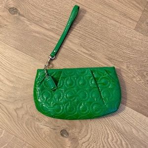 Coach wristlet, Kelly green